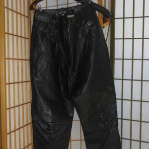 Retro Leather Motorcycle Pants
